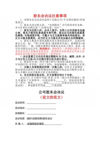 公司股东会决议(范文).doc