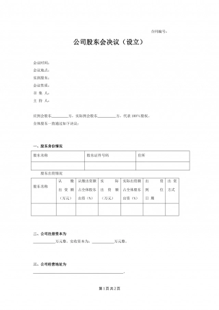 公司股东会决议（设立）.doc