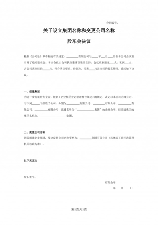 设立集团股东会决议.doc