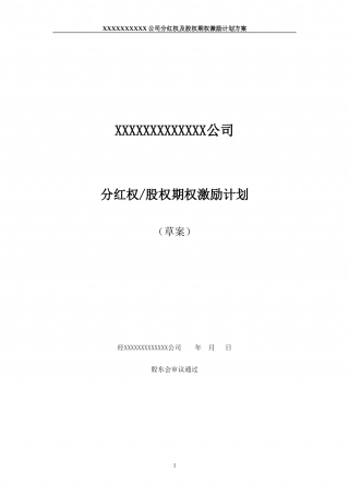 非上市公司分红权及股权期权激励计划方案.doc