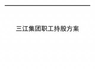员工入股-企业员工入股持股方案(三江集团).ppt