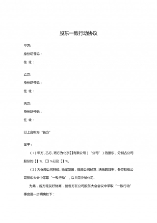 股东一致行动协议.doc