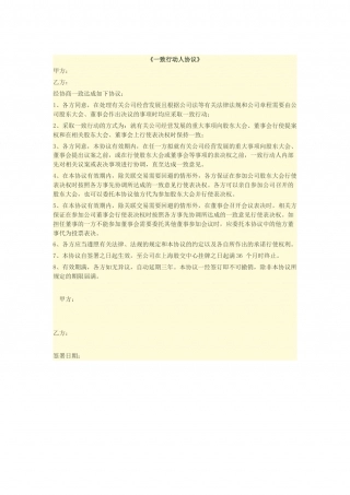 一致行动人协议 (1).doc