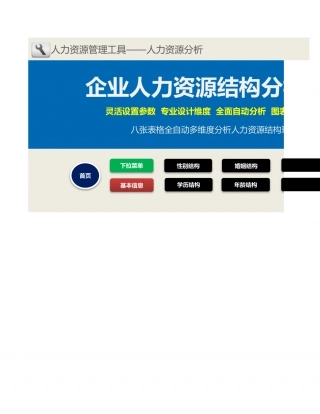 企业人力资源结构分析系统（8张表格全自动多维度分析.xlsx
