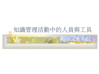 知识管理活动中的人员与工具.ppt