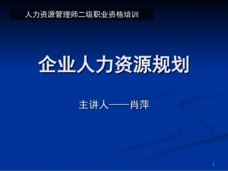 企业人力资源规划.ppt