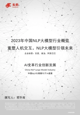 中国NLP大模型行业概览：重塑人机交互，NLP大模型引领未来.pdf