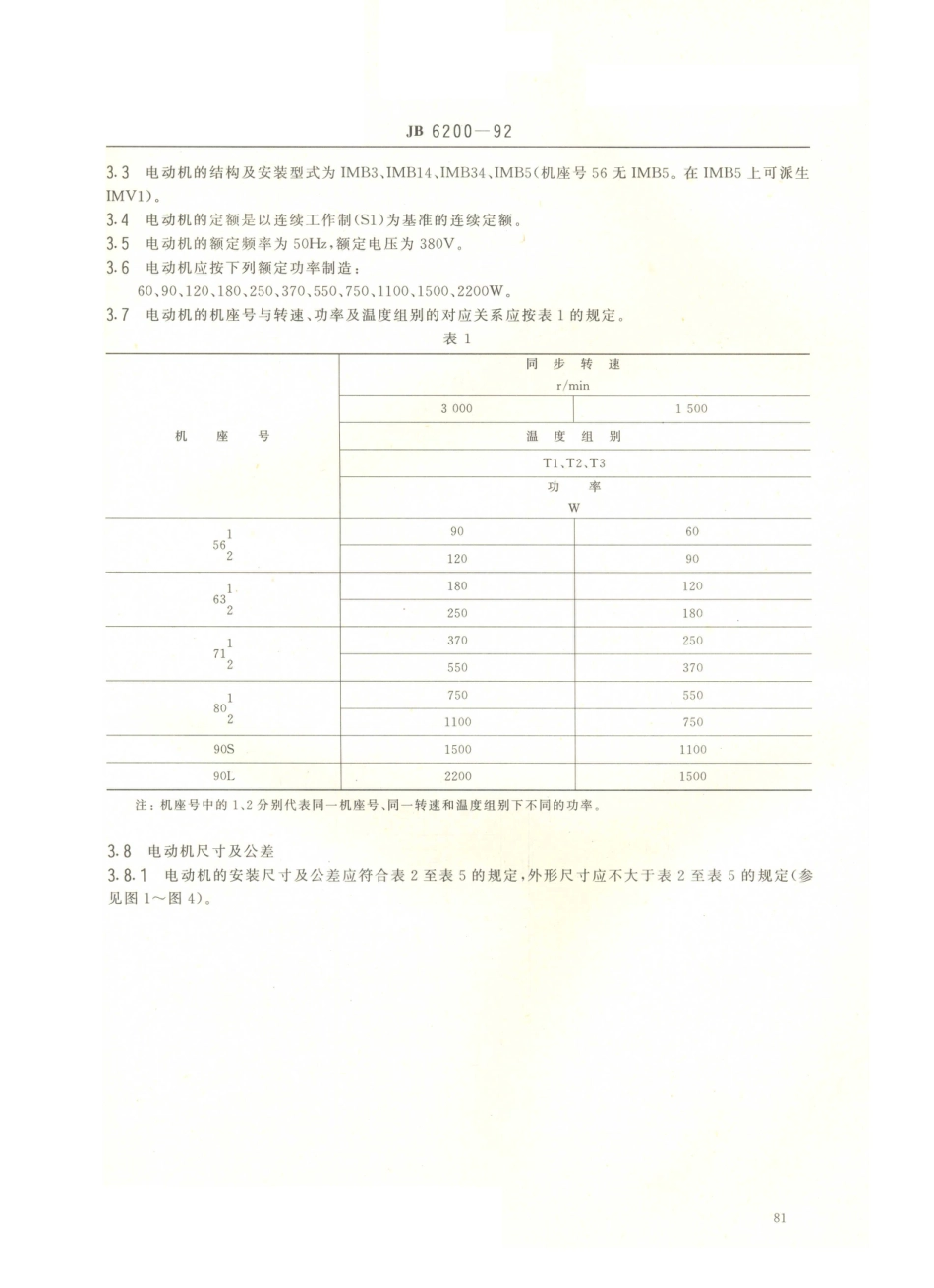 JB／T 6200-1992 YASO系列小功率增安型三相异步电动机 技术条件( 机座号56～90).PDF_第2页