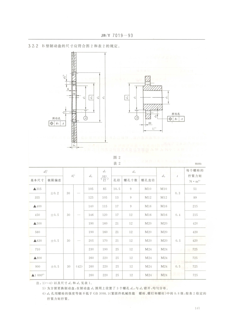 JB／T 7019-1993 盘式制动器 制动盘.PDF_第3页