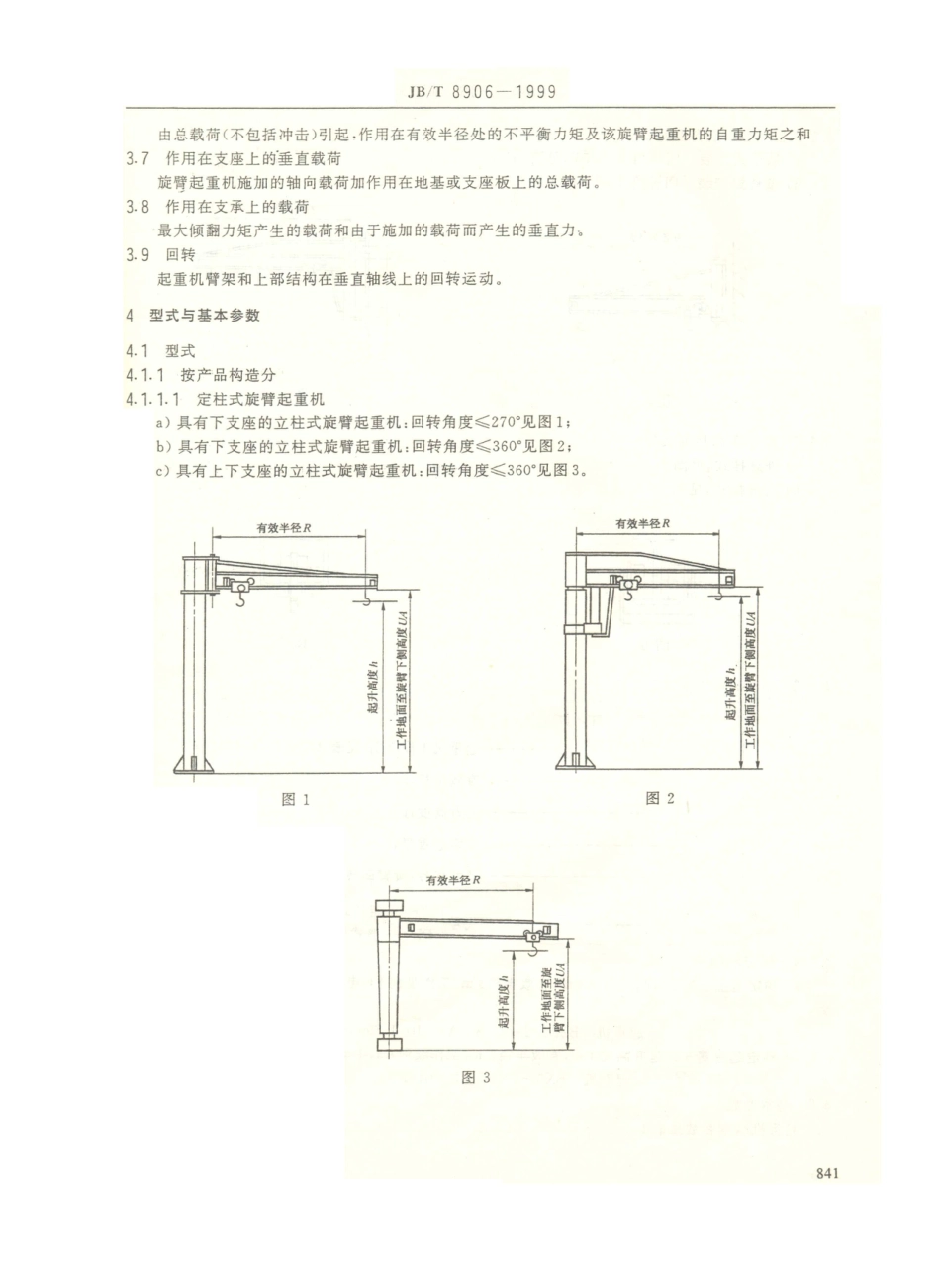 JB／T 8906-1999 旋臂起重机.PDF_第3页