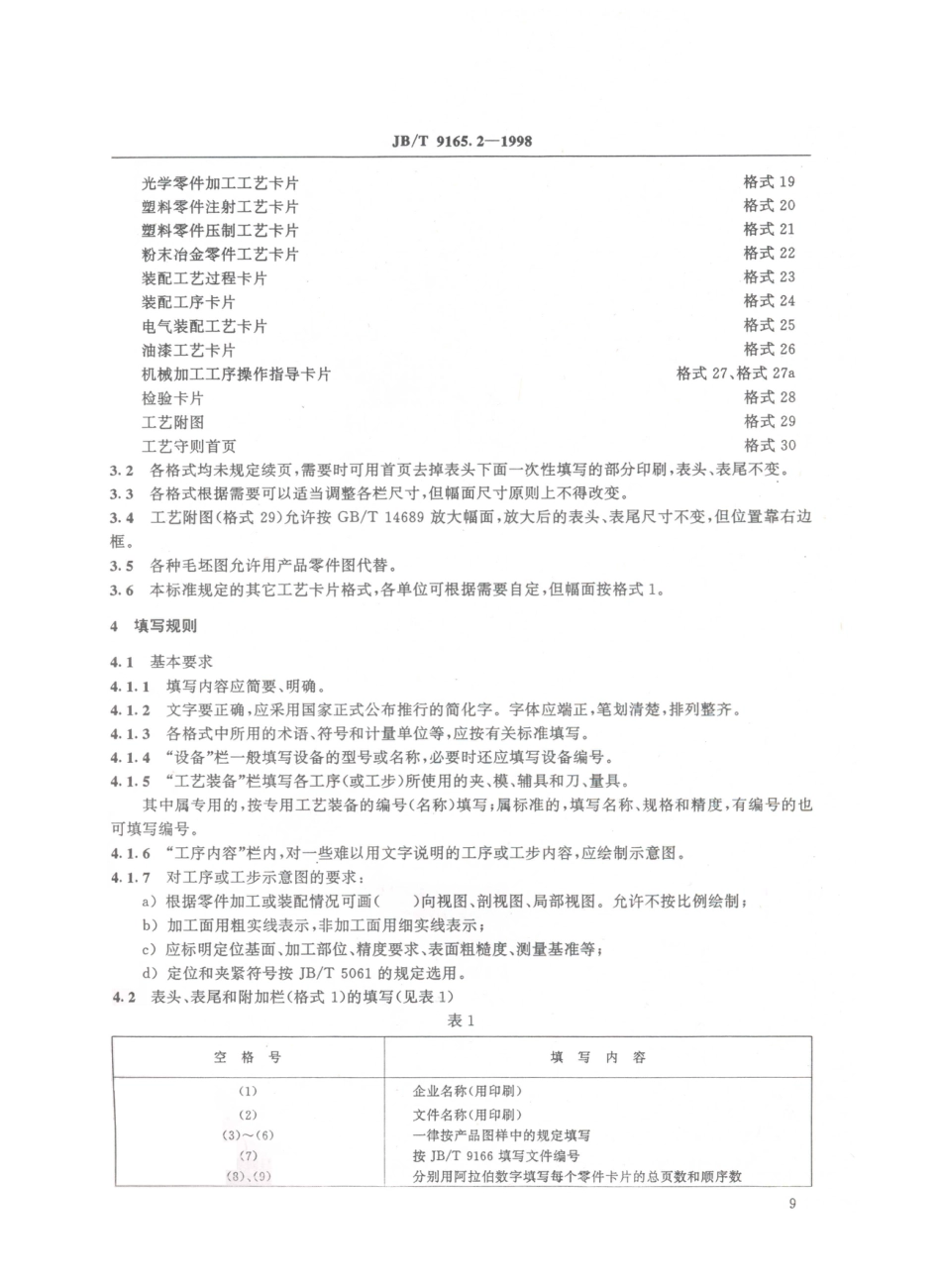 JB／T 9165.2-1998 工艺规程 格式.PDF_第2页