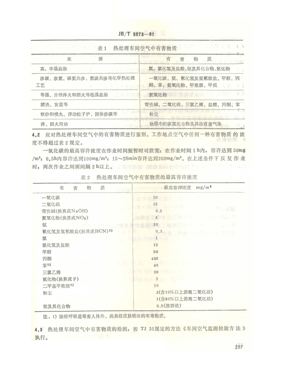 JB／T 5073-1991 热处理车间空气中有害物质的限值.PDF_第2页