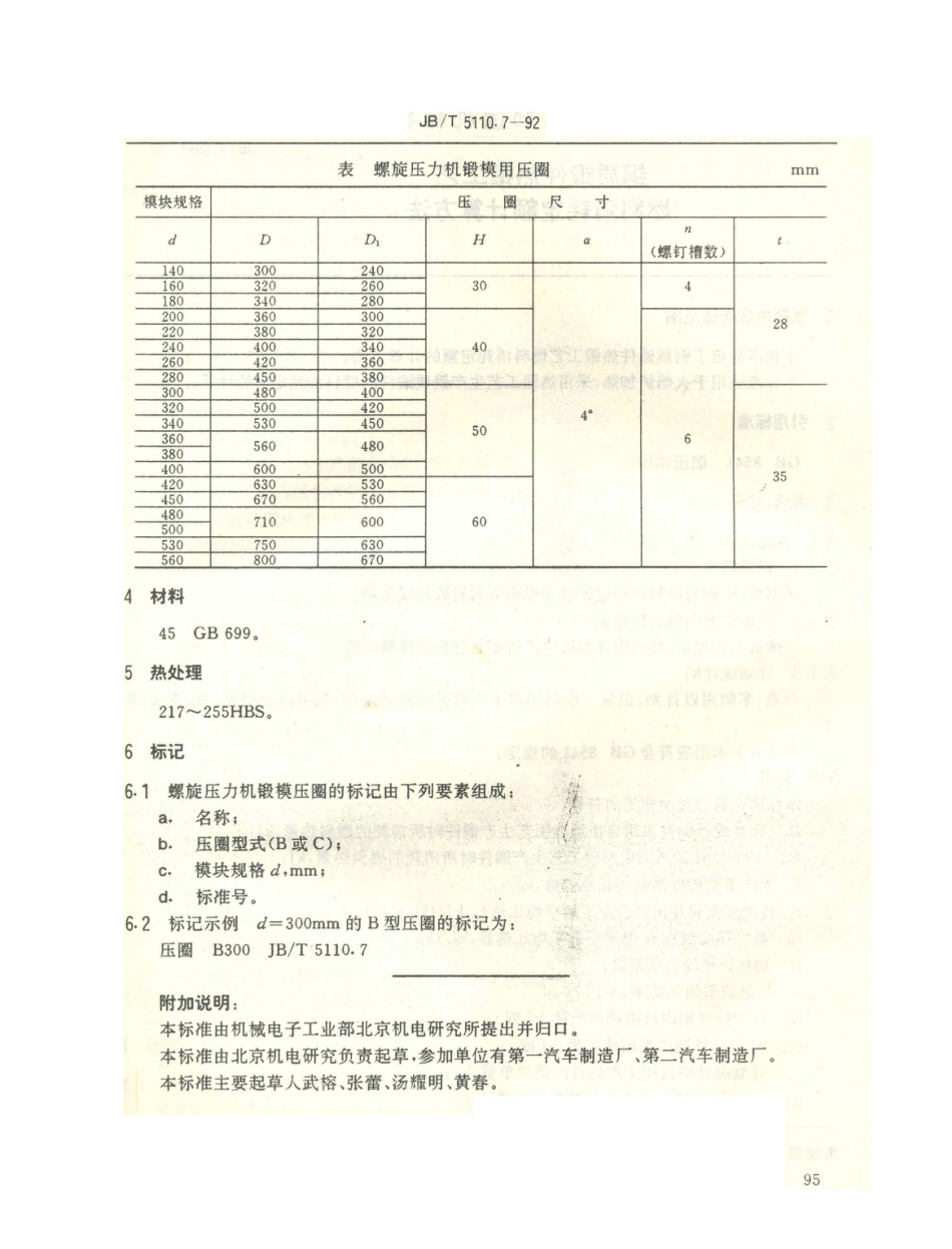 JB／T 5110.7-1992 螺旋压力机锻模 压圈.PDF_第2页