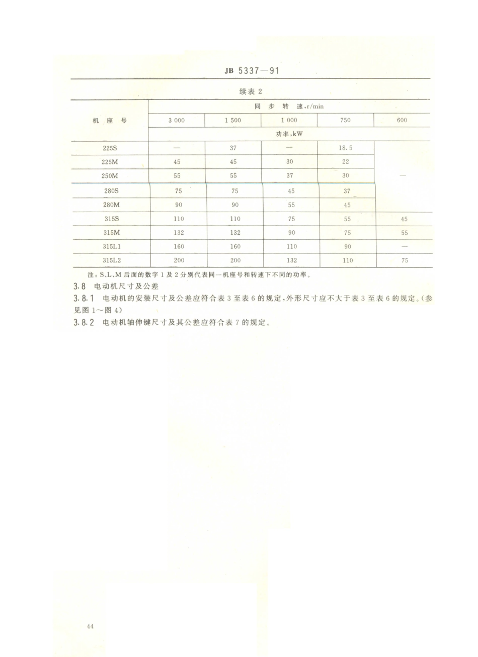 JB／T 5337-1991 YW系列无火花型三相异步电动机 技术条件 (机座号80～315).PDF_第3页