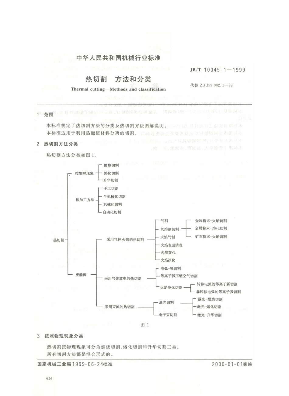 JB／T 10045.1-1999 热切割 方法和分类.PDF_第2页