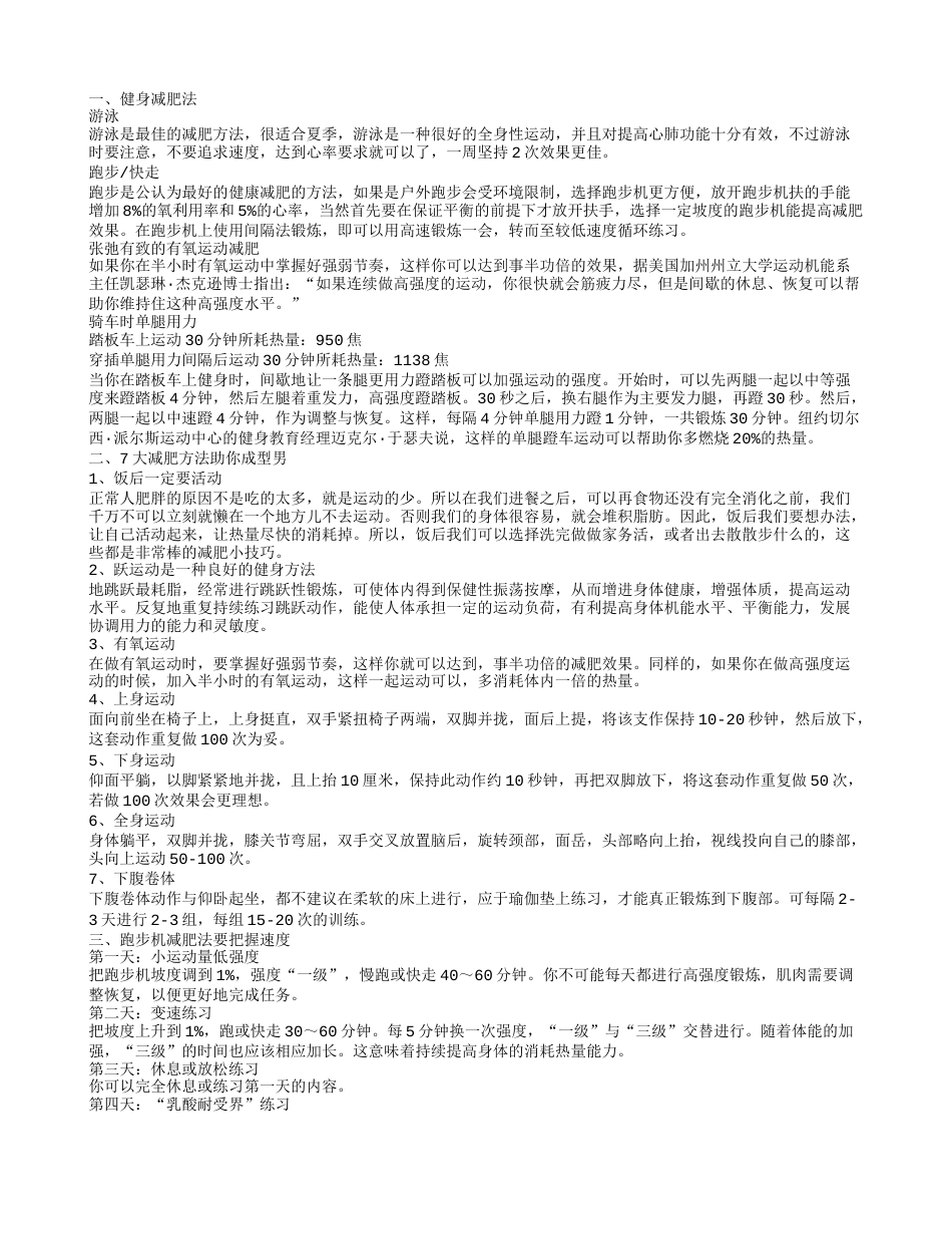 超级有用的健身减肥法 看了不后悔.txt_第1页