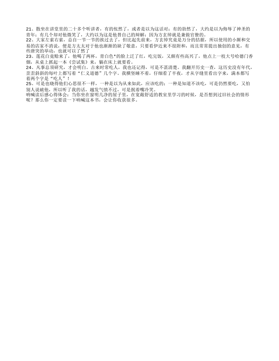 呐喊读书笔记摘抄好词好句及感悟.txt_第2页