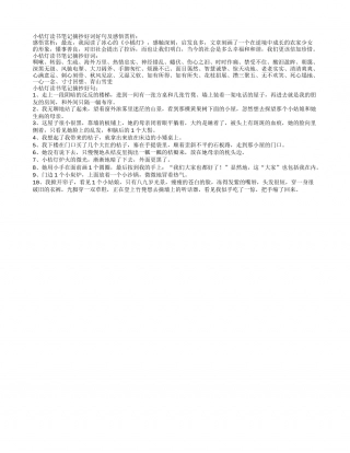 小桔灯读书笔记摘抄好词好句及感悟赏析.txt