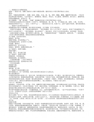 惊蛰的动物,惊蛰节气农事谚语知多少.txt