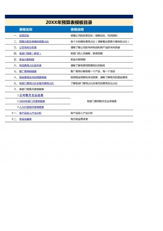 【运营管理表格】20XX年预算总表模板.xlsx