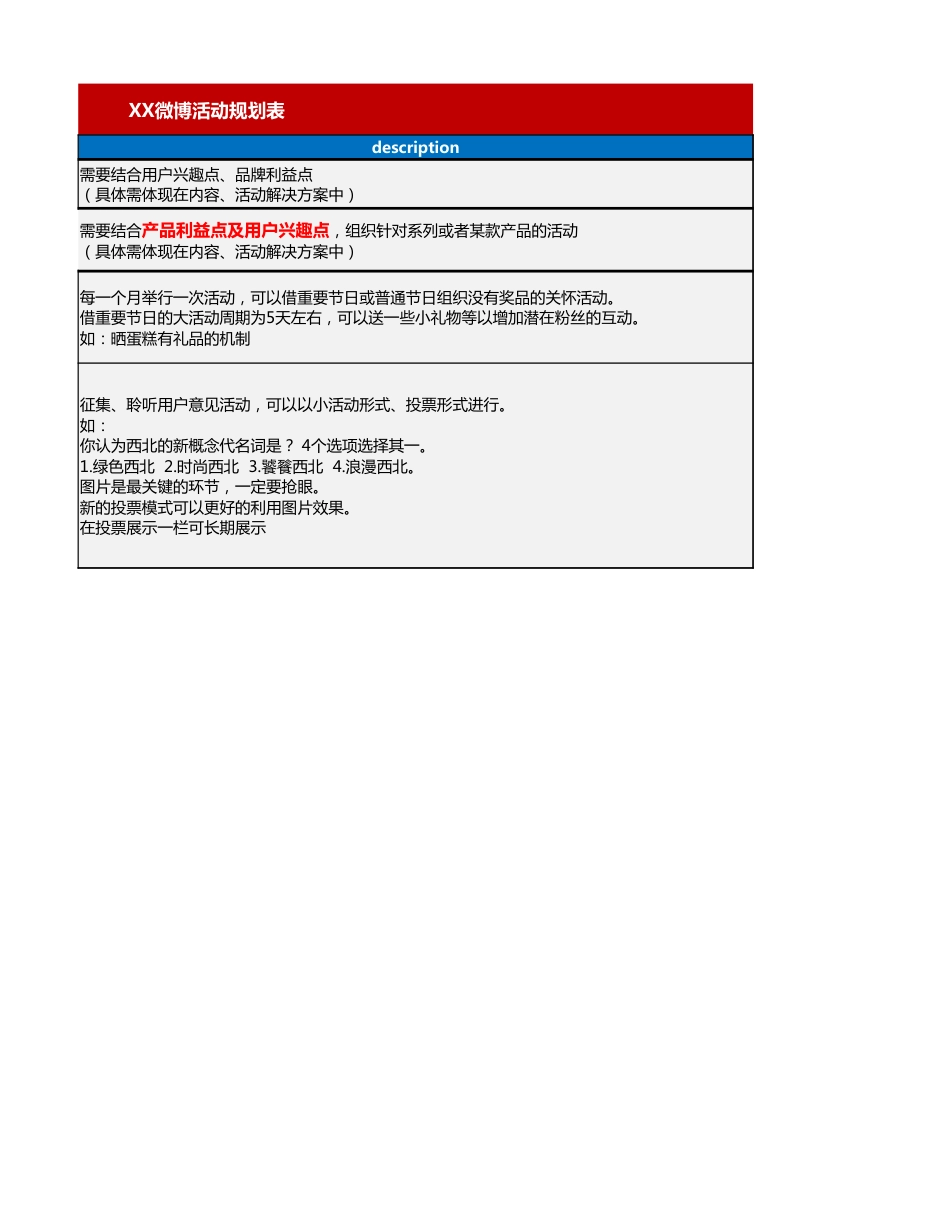 【运营管理表格】微博活动规划计划表.xlsx_第2页