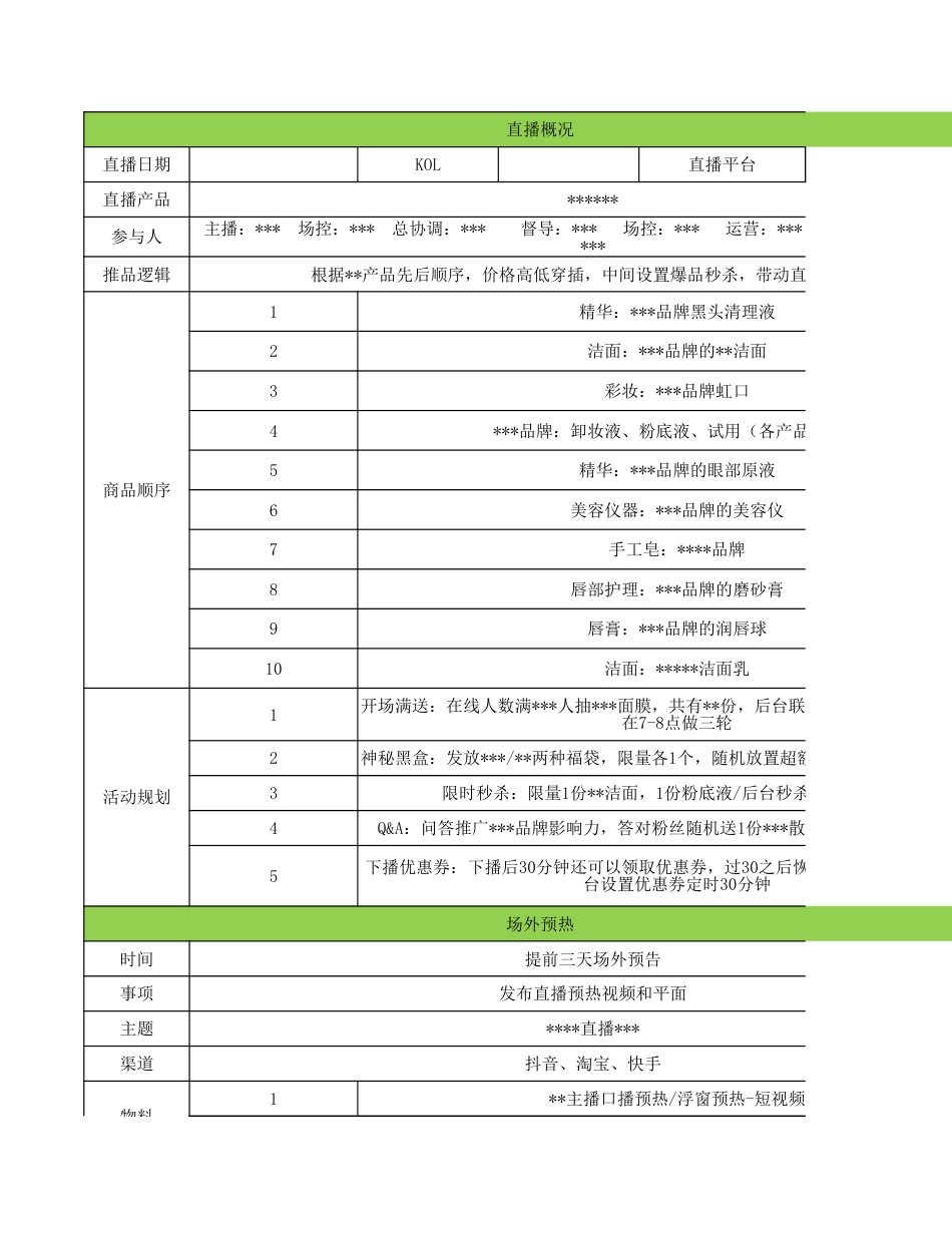 【运营管理表格】直播工作计划表.xlsx_第3页