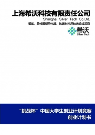 【国赛】银浆、柔性透明导电膜、抗菌材料用纳米银线项目 .pdf