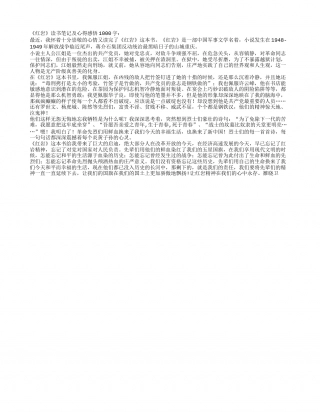 《红岩》读书笔记及心得感悟1000字.txt