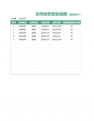 57合同续签智能提醒（自动统计）.xlsx