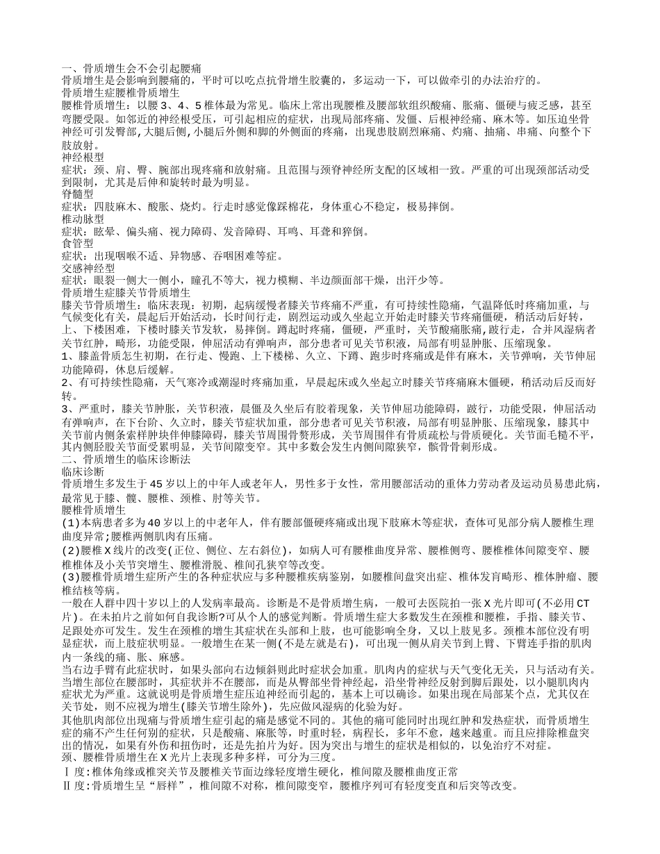 骨质增生会不会引起腰痛 骨质增生的预防方式有哪些.txt_第1页