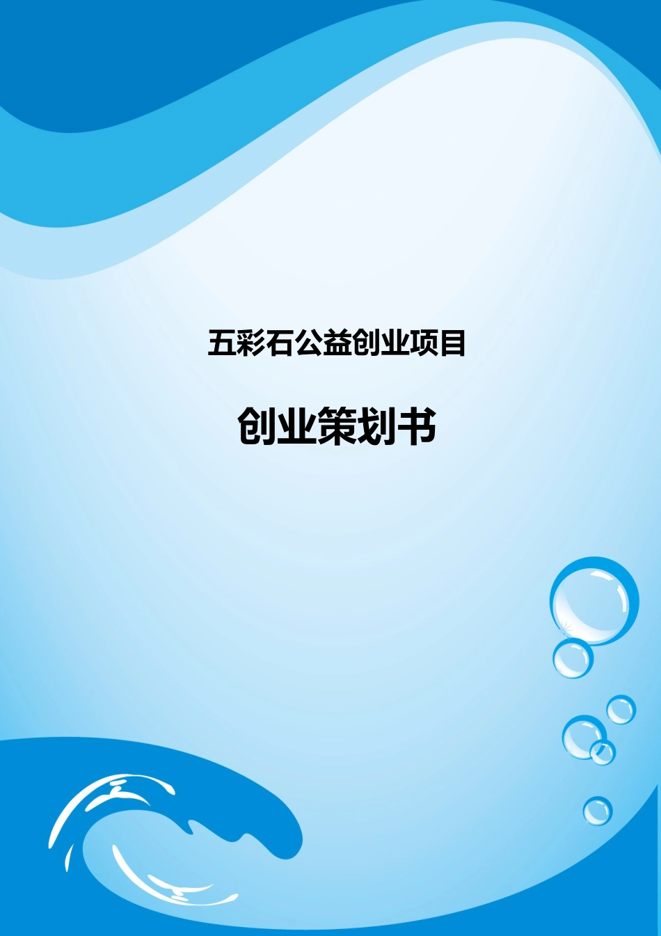 【国赛·公益类】五彩石公益创业项目计划书 .doc_第1页
